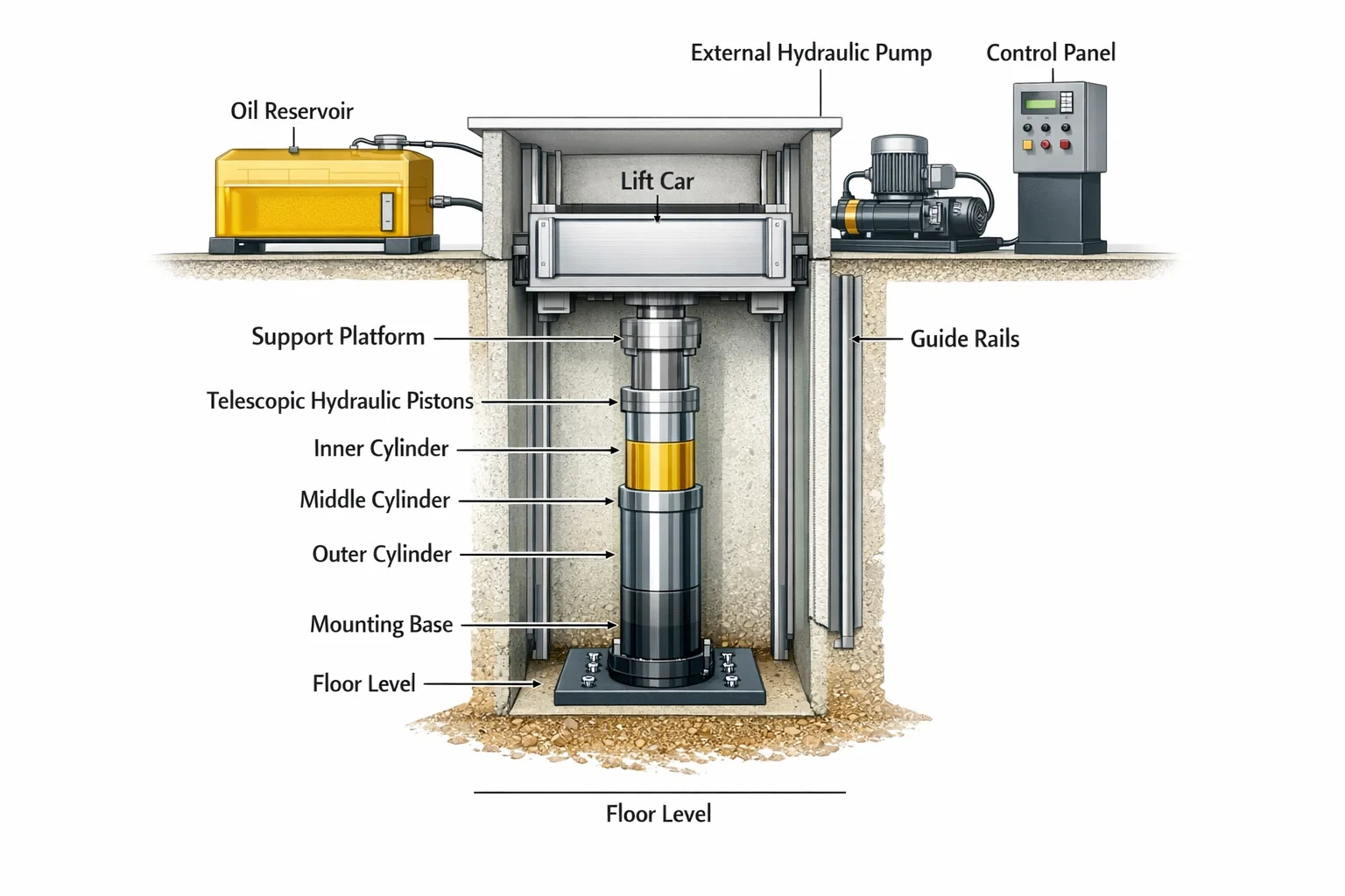 Key Features of Pit-Less Hydraulic Lifts
