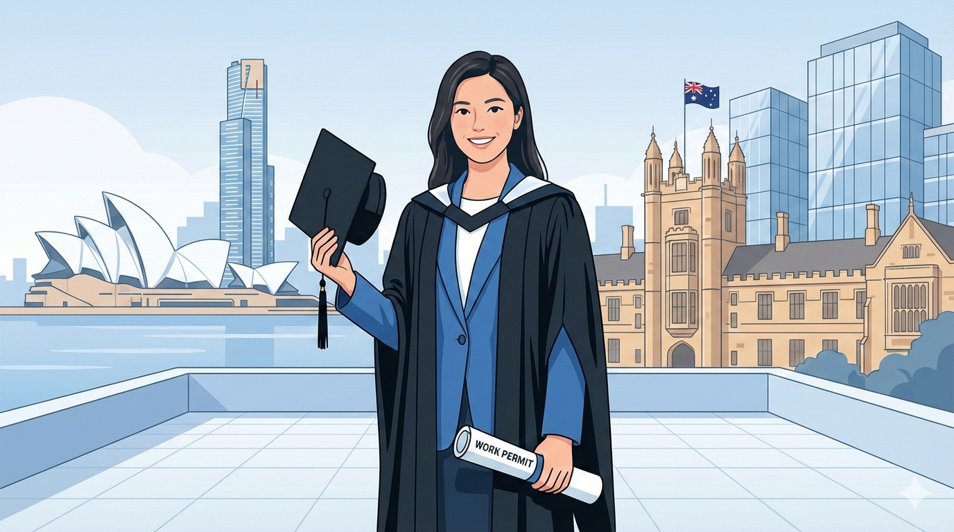 International graduate exploring post-study work visa opportunities in Australia after graduation
