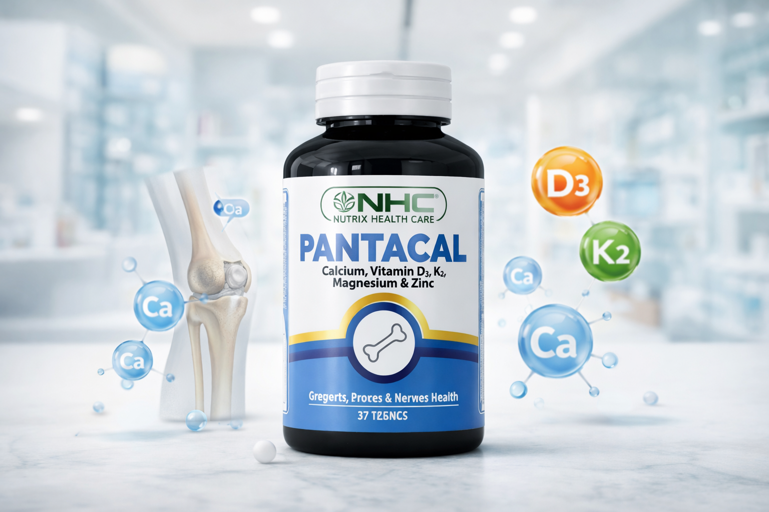 Pantacal bone health tablets by Nutrix Health Care for strong bones and joints