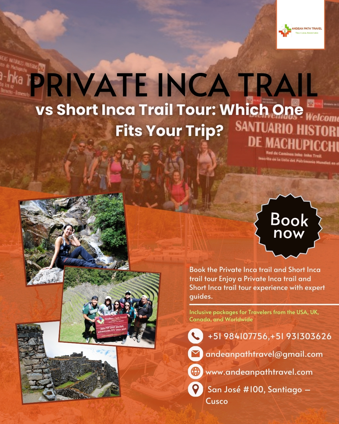 Private Inca trail,Short Inca trail tour
