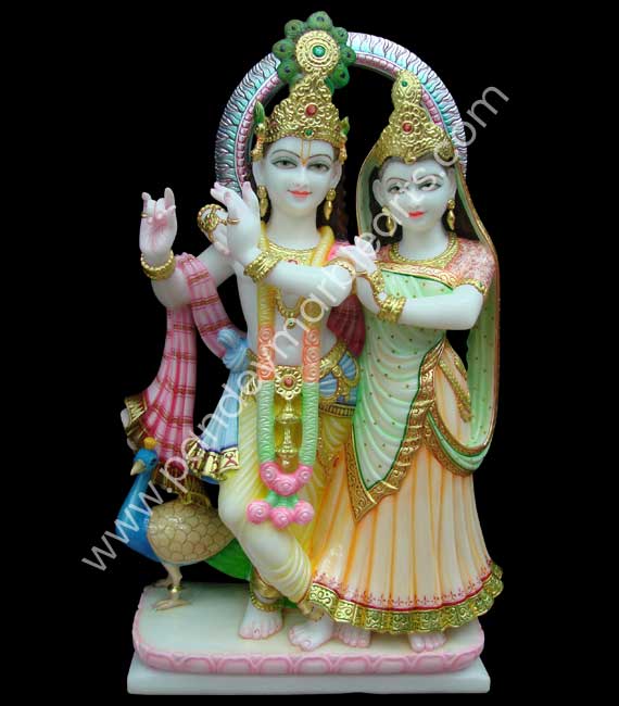 Radha Krishna Marble Statue