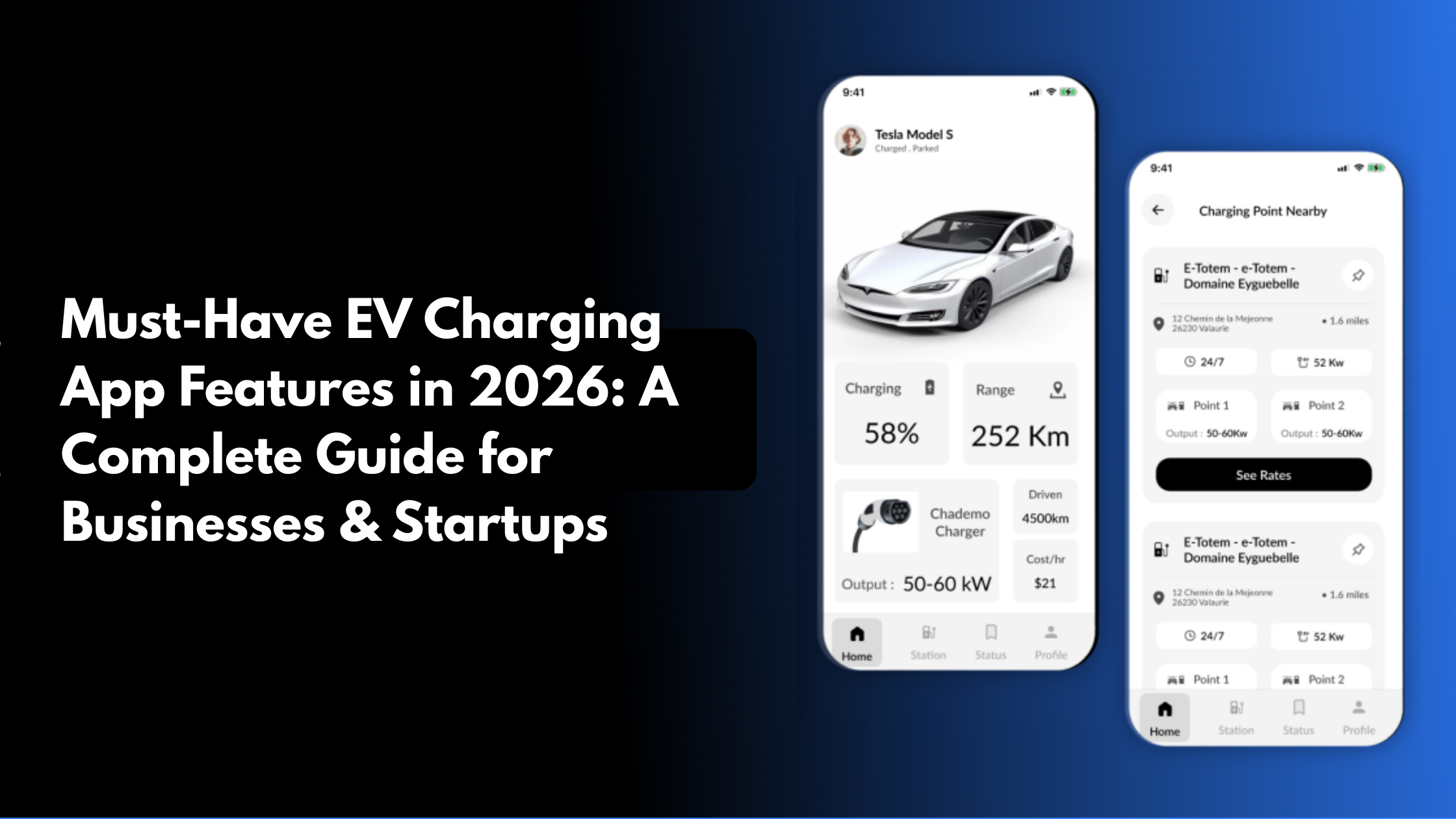 ev charging app features