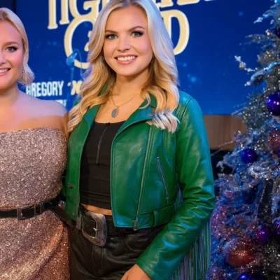 A Grand Ole Opry Christmas Tigirlily Gold Jacket celebrity inspired gold leather jacket